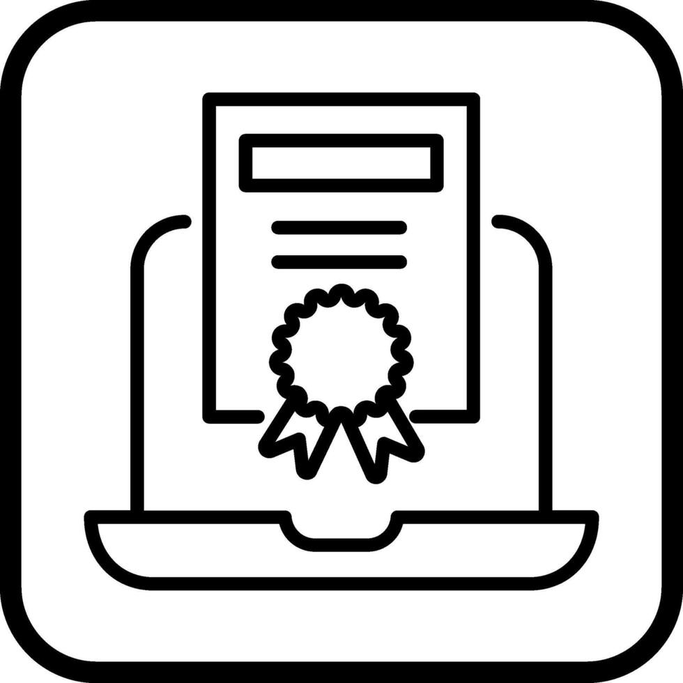 Online Certificate Vector Icon