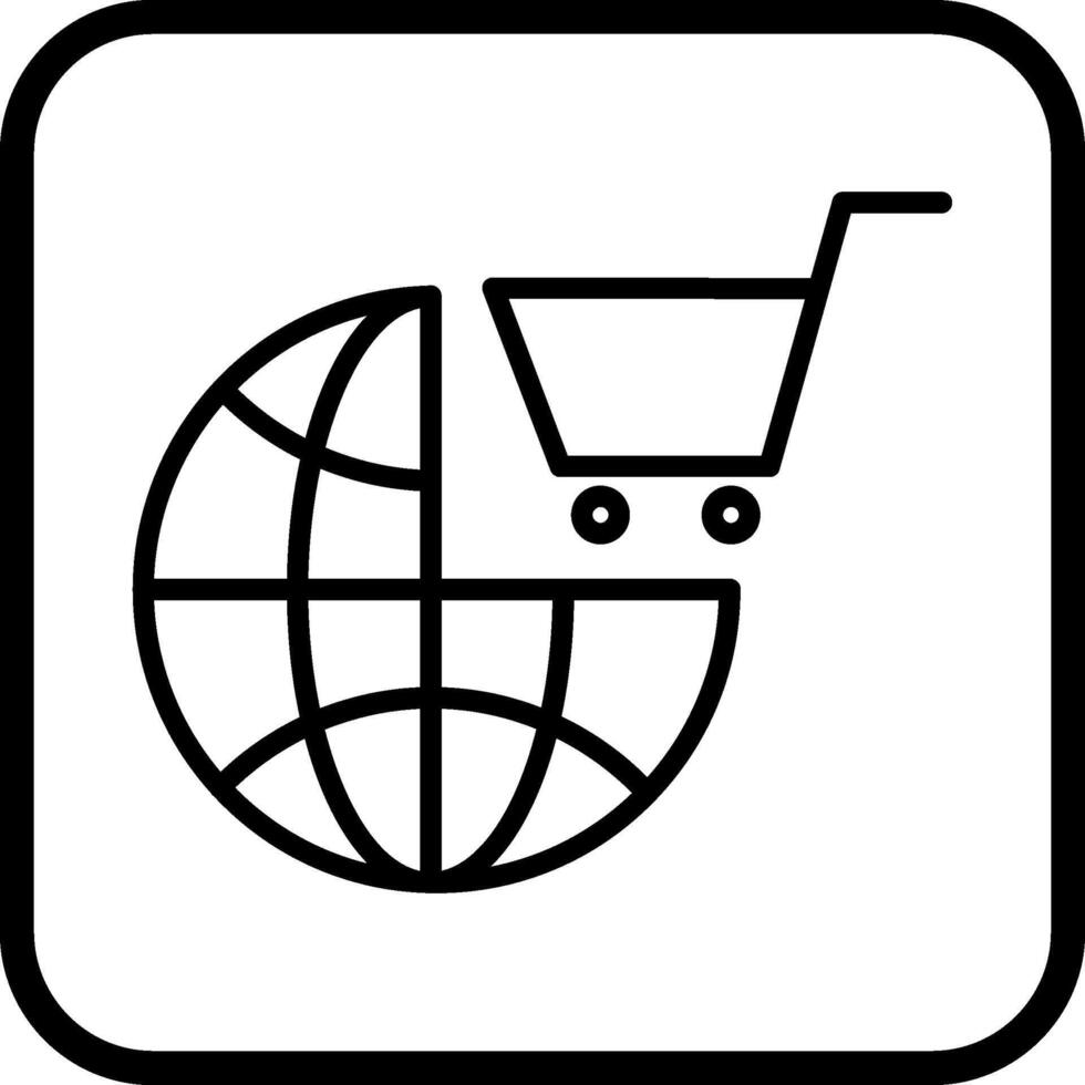 icono de vector de compras del mundo