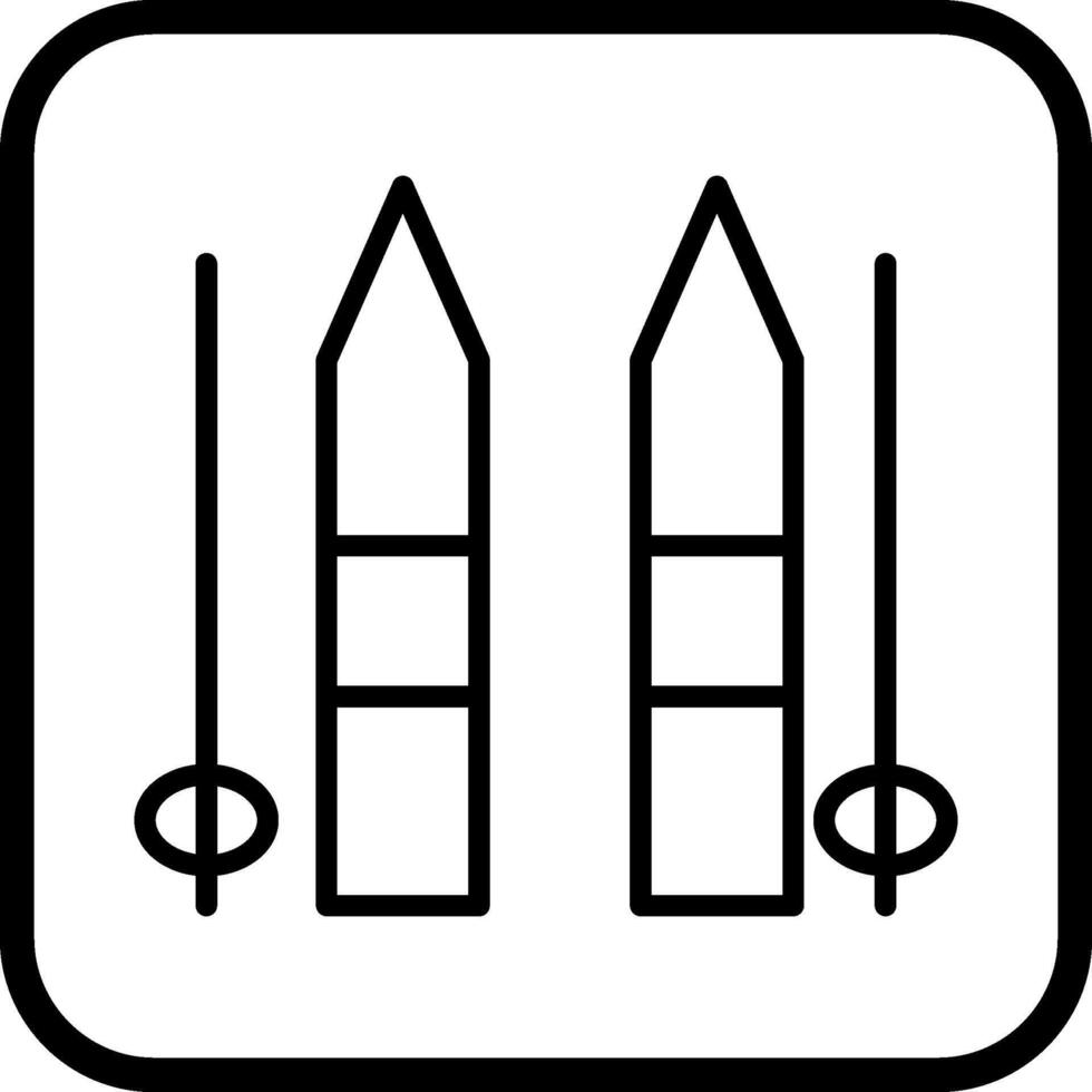 Ski Sticks Vector Icon