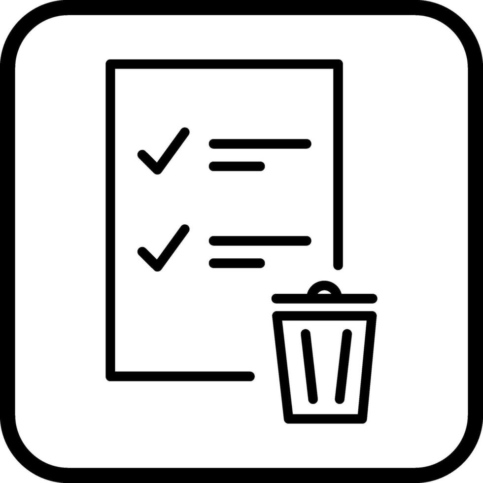 icono de vector de lista de basura