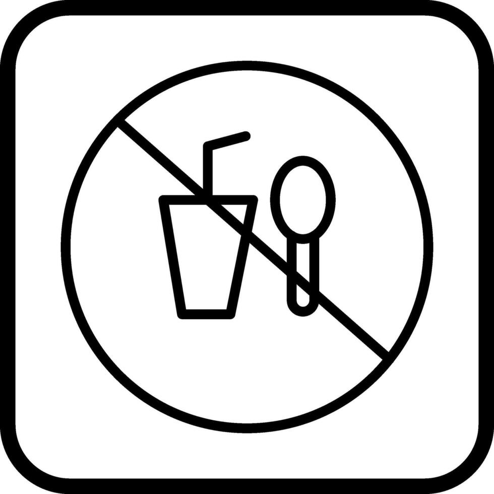 No Food or Drinks Vector Icon