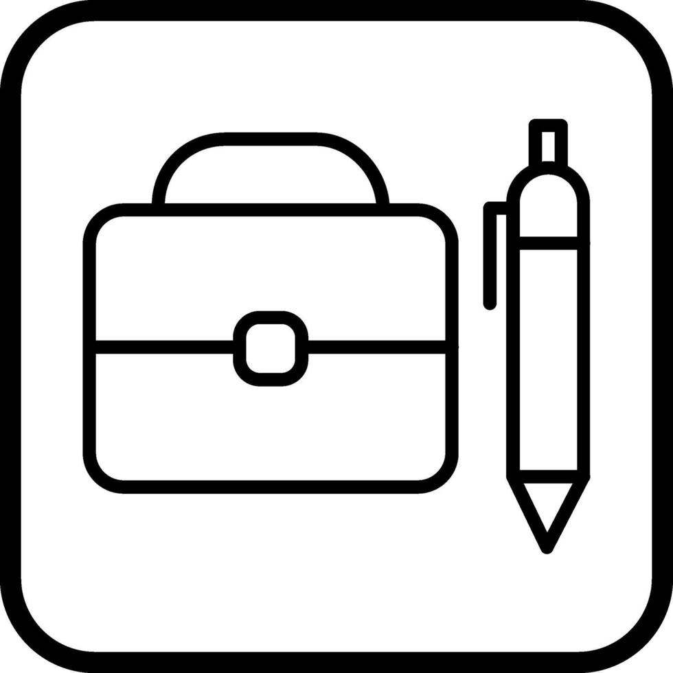 Briefcase and Pen Vector Icon