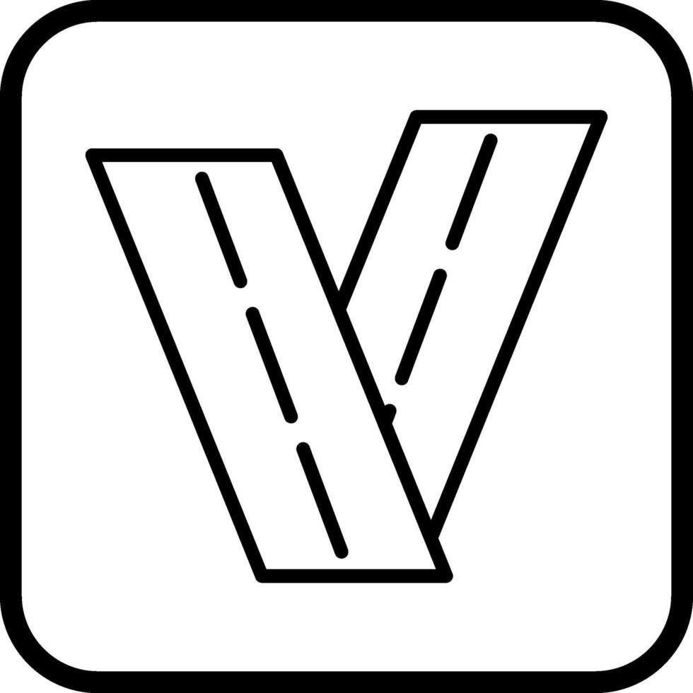 Two Way Road Vector Icon