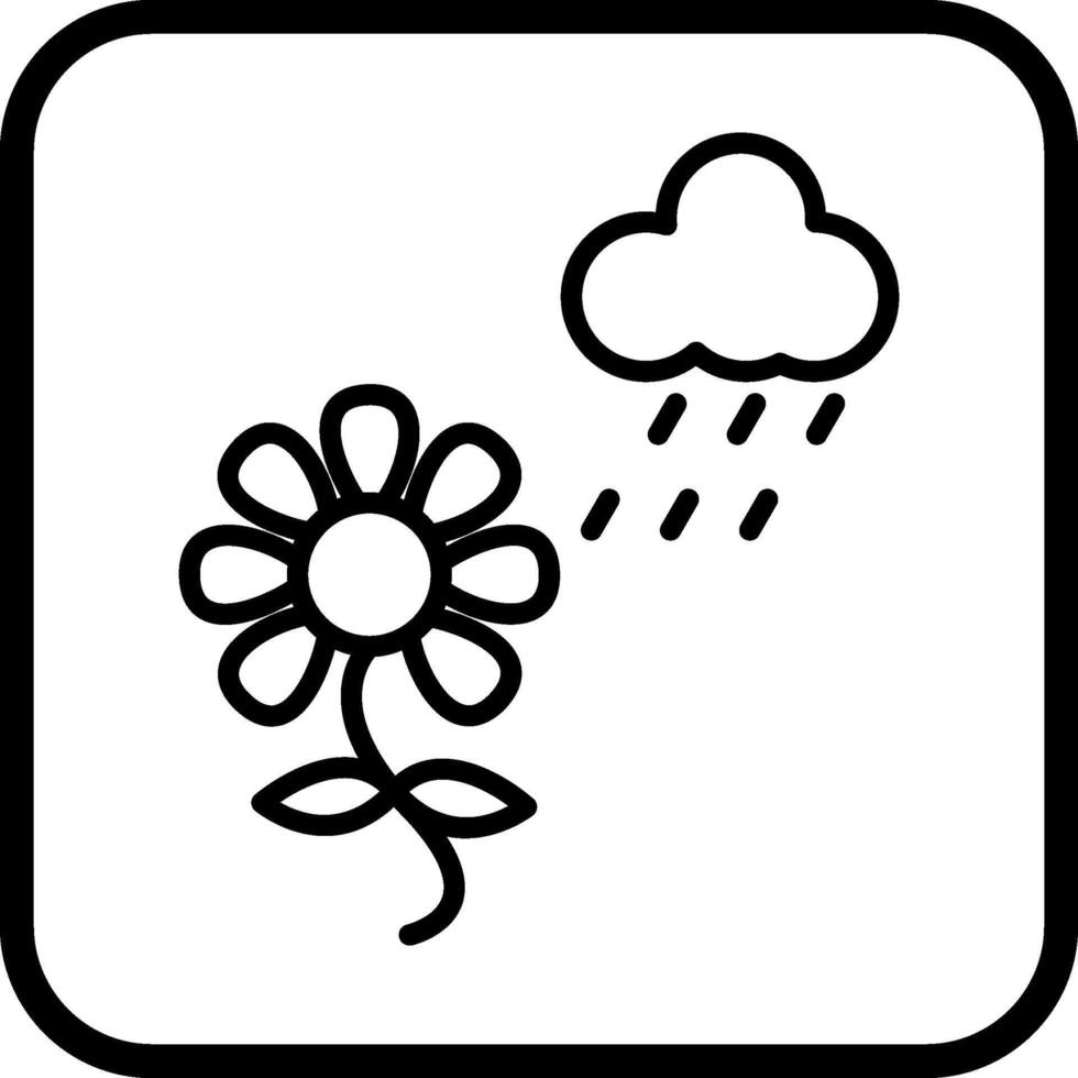Flower with rain Vector Icon