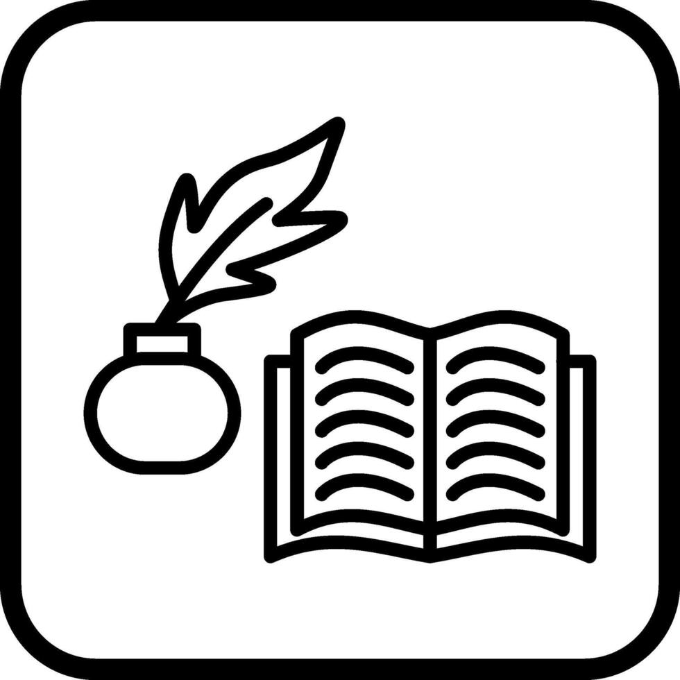 Quill and Book Vector Icon