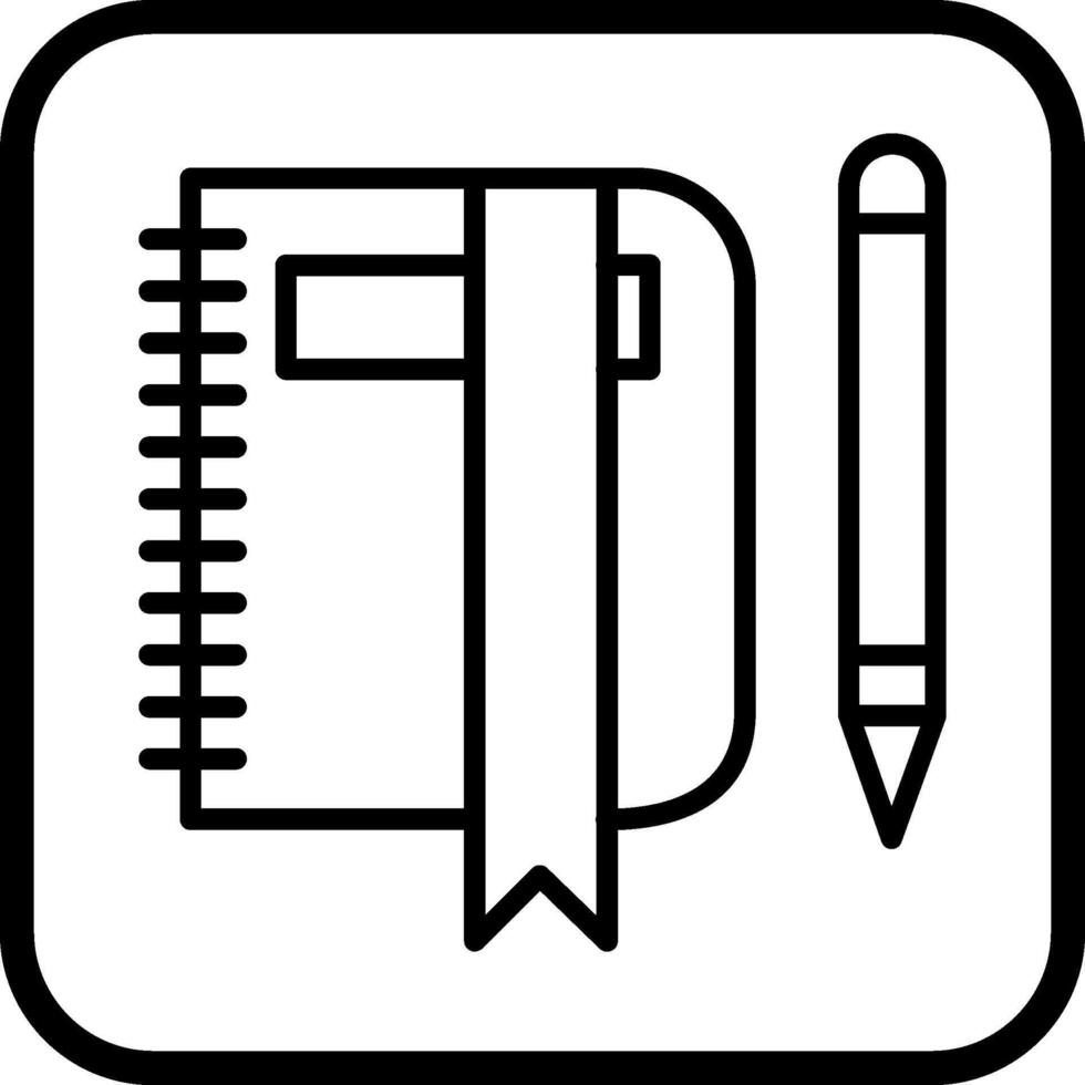 lápiz y libro vector icono