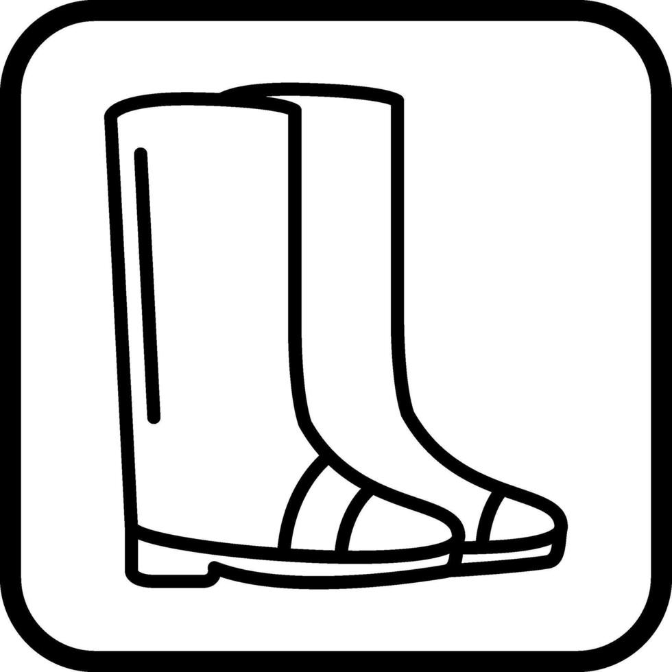 icono de vector de botas de jardinería