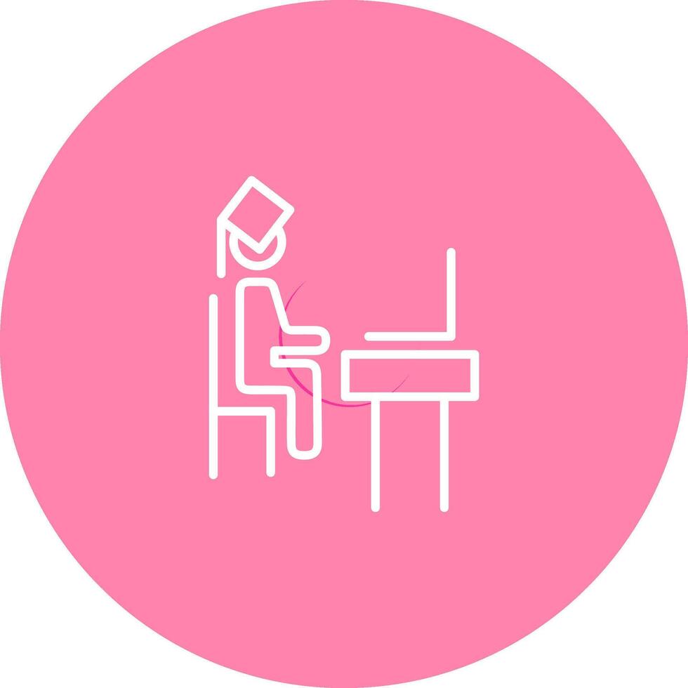 Student using laptop Vector Icon