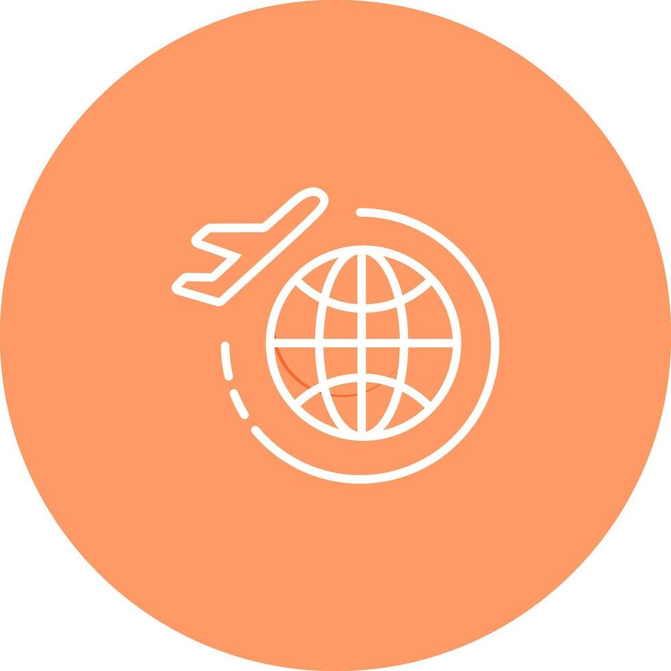 Round Travel Flights Vector Icon