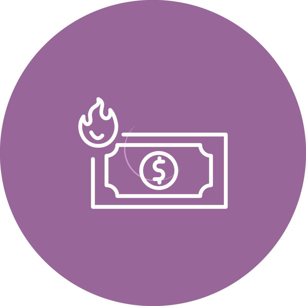 Dollar on Fire Vector Icon