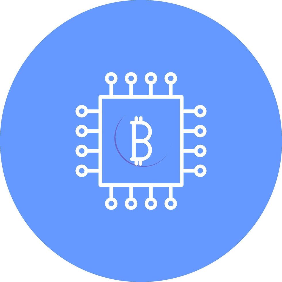 Bitcoin Chip Vector Icon