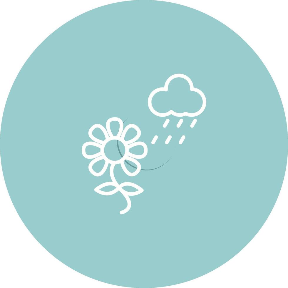 Flower with rain Vector Icon