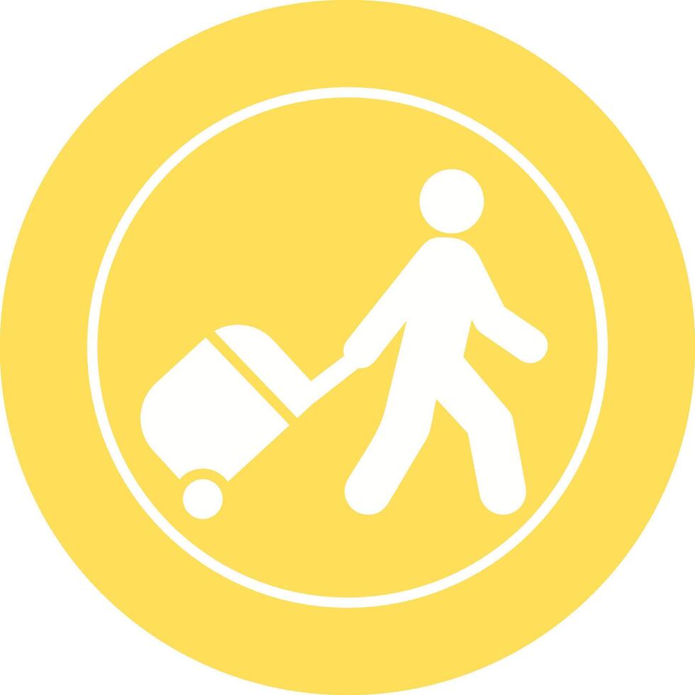 Walking with Luggage Vector Icon