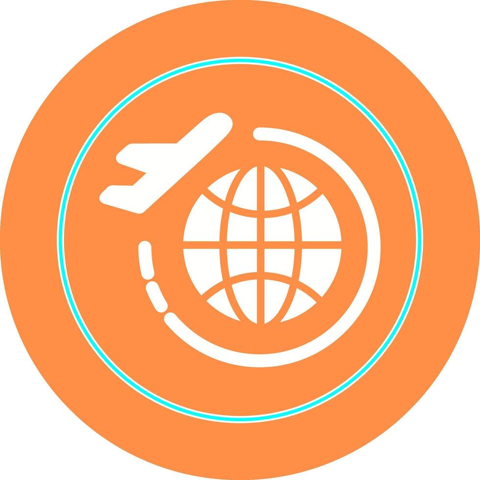 Round Travel Flights Vector Icon