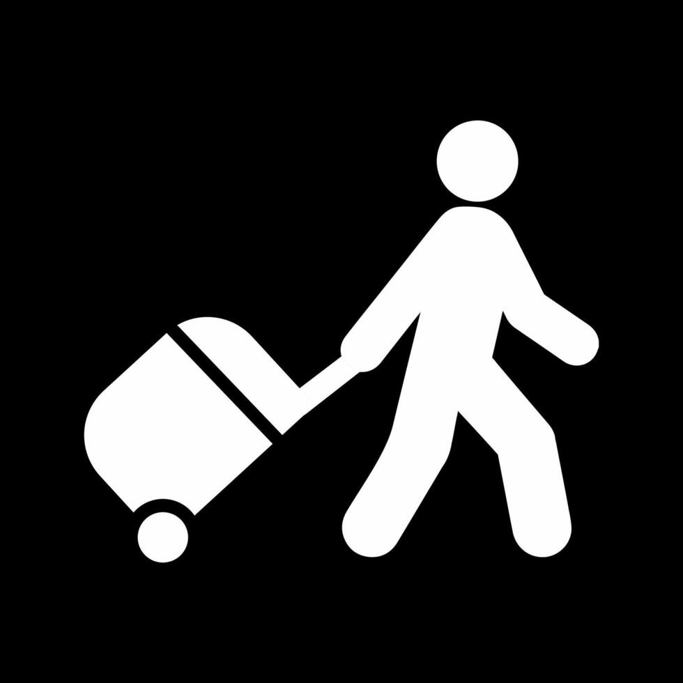 Walking with Luggage Vector Icon