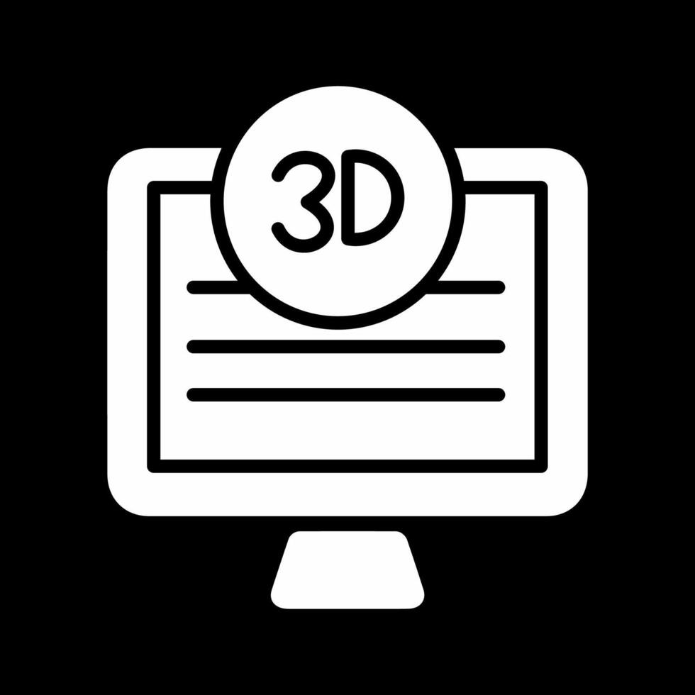 3d calidad pantalla vector icono