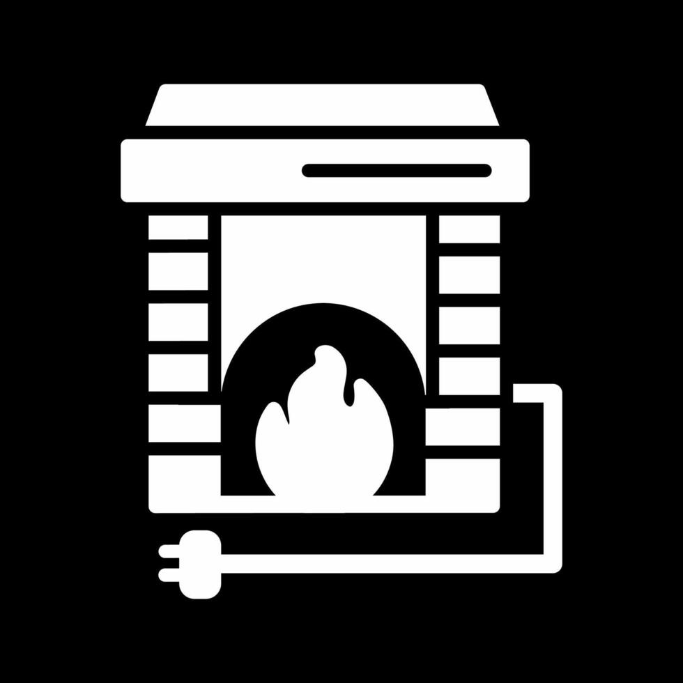 Electric Fireplace Vector Icon