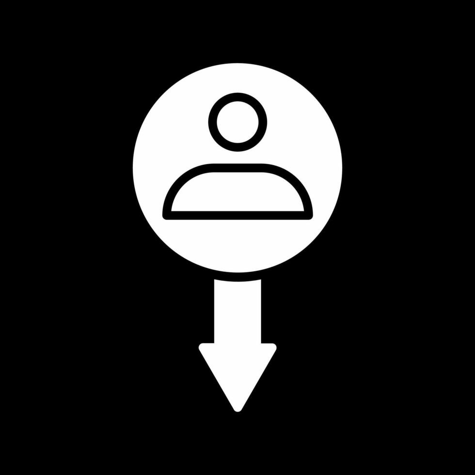 icono de vector de usuario abajo