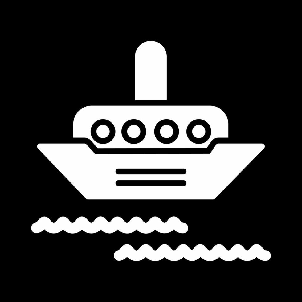 icono de vector de barco de vapor