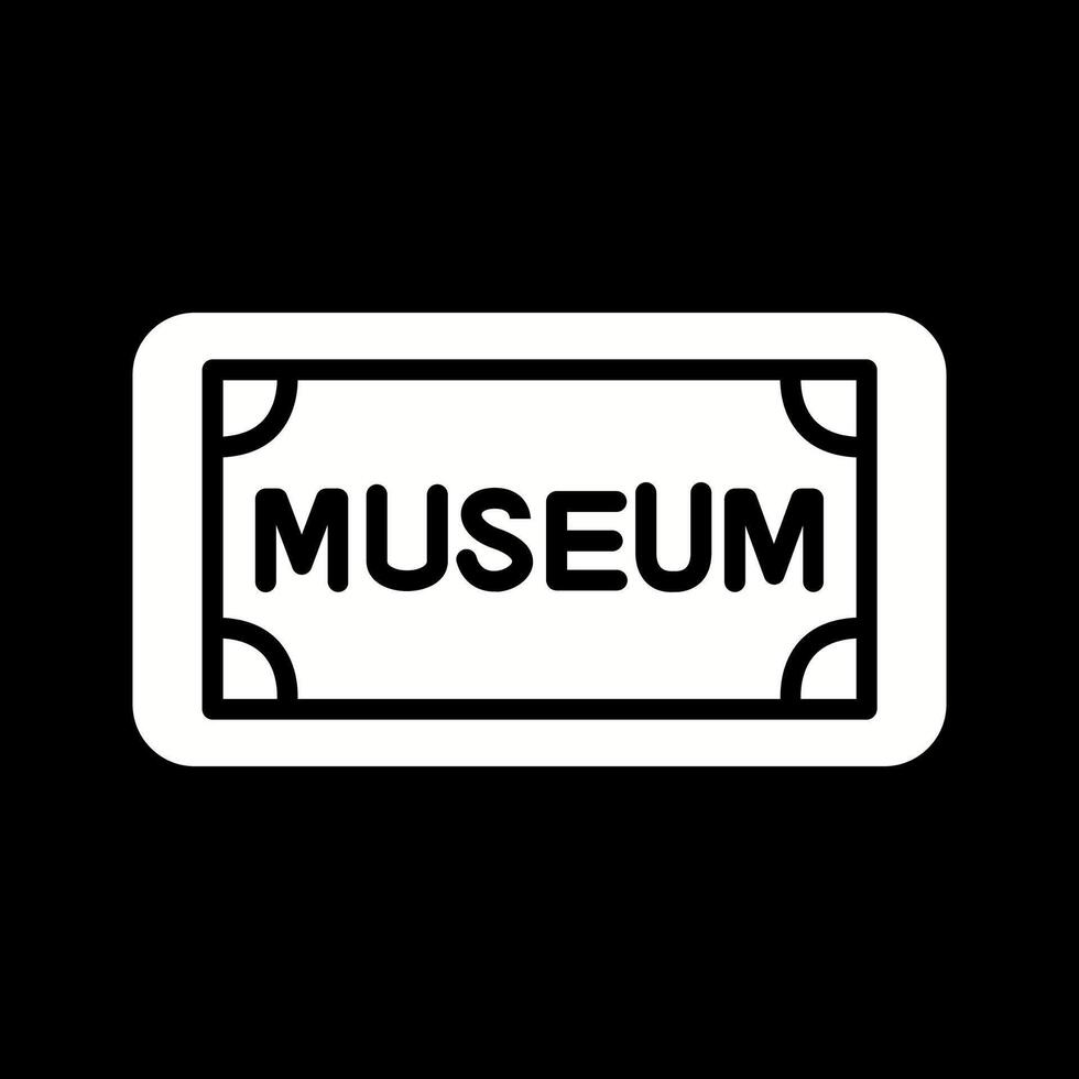 icono de vector de etiqueta de museo