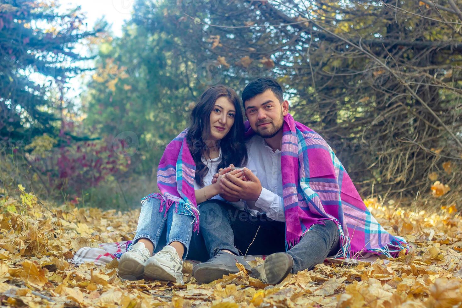 romantic couple in the garden, couple in the nature photo