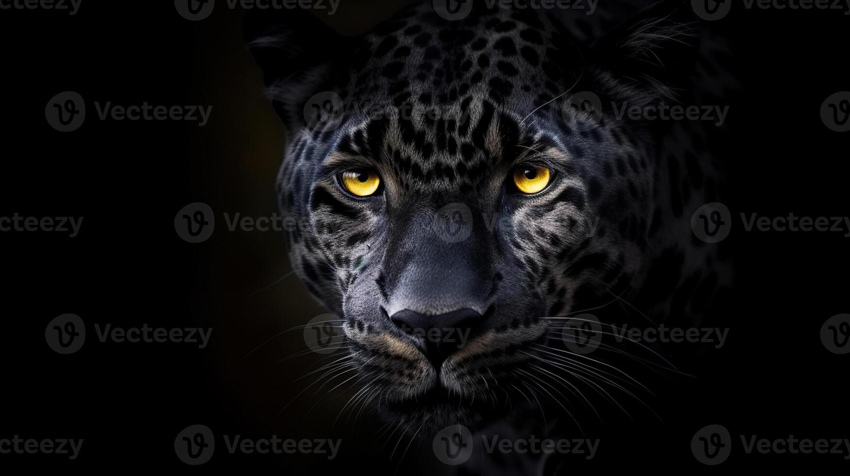 AI generated Majestic Panther A Captivating Encounter with the Wild. created with Generative AI photo