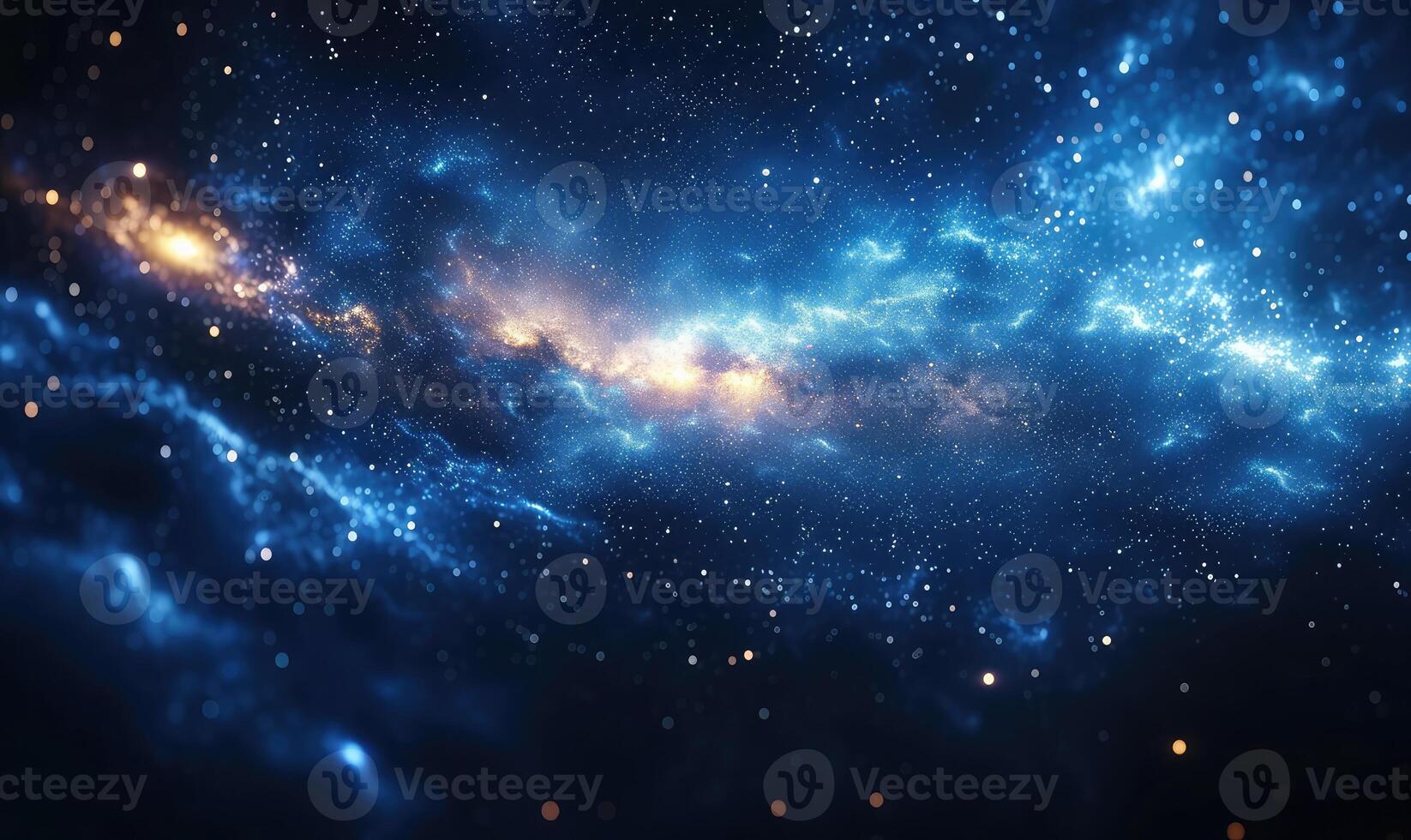 AI generated blue space background with stars and nebula photo