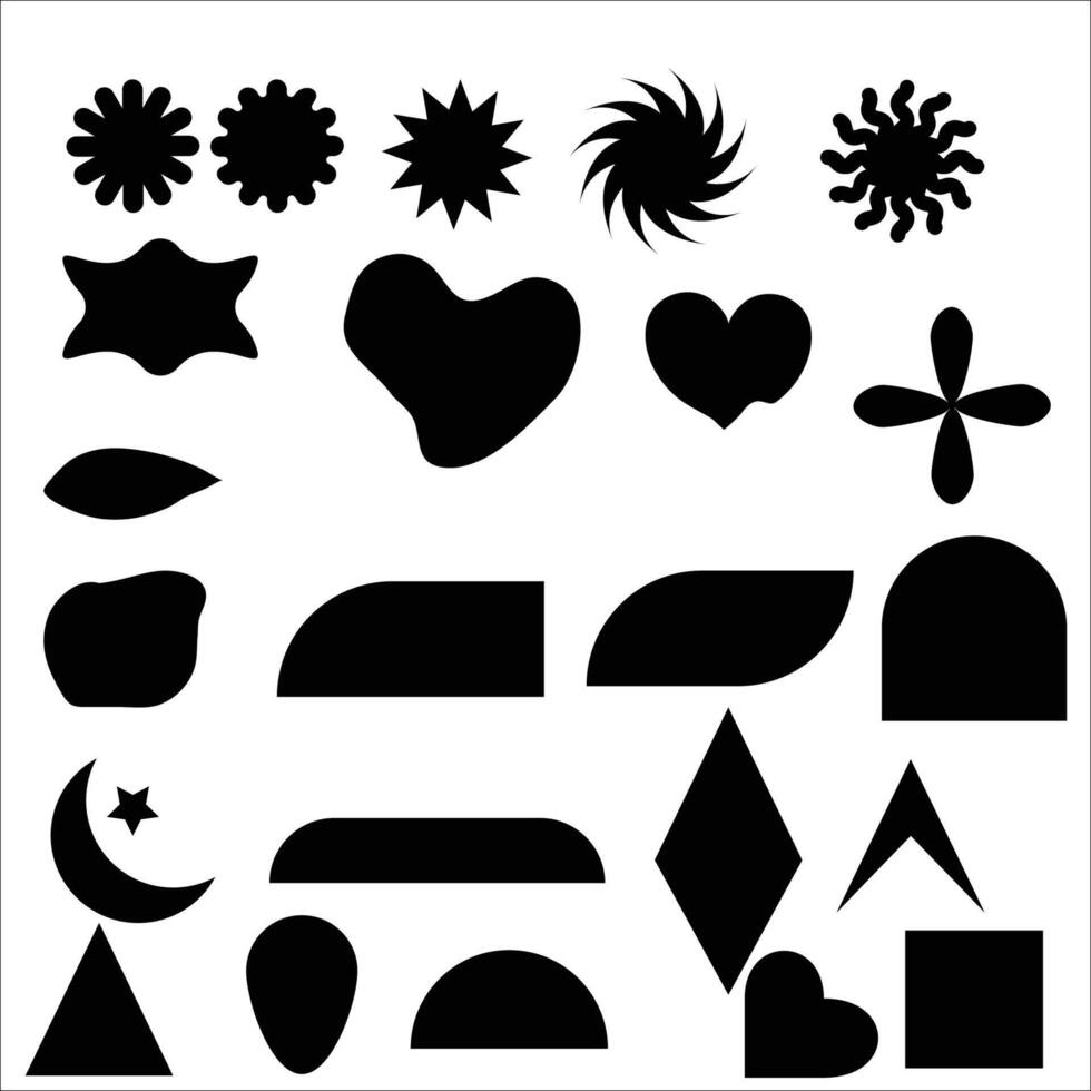 collection of geometric shapes set in vector illustrator.