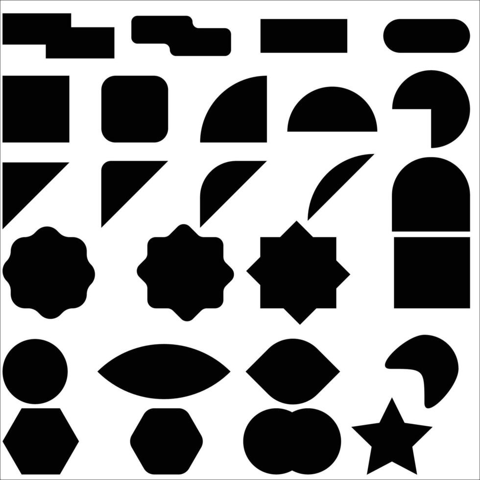collection of geometric shapes set in vector illustrator.
