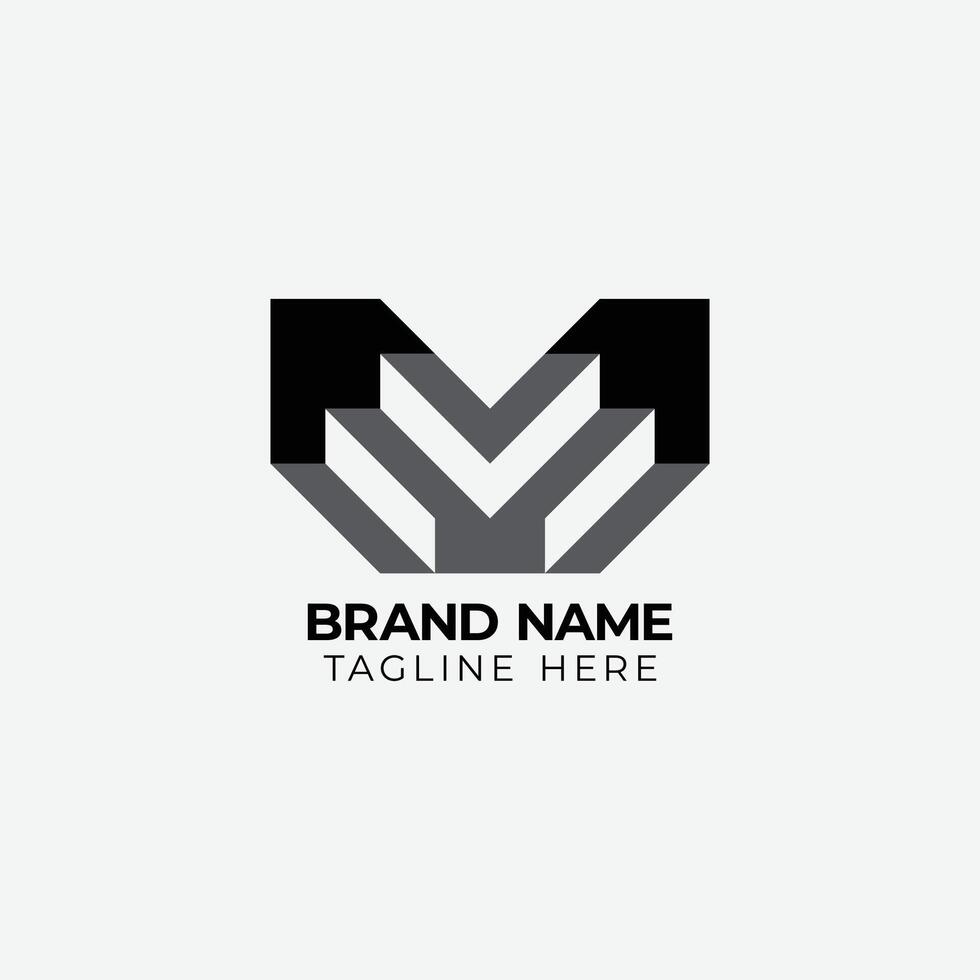 logo mv geometric vector design