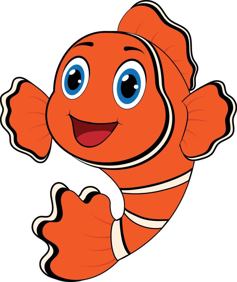 Clown Fish Vector Illustration Colorful Marine Life Art