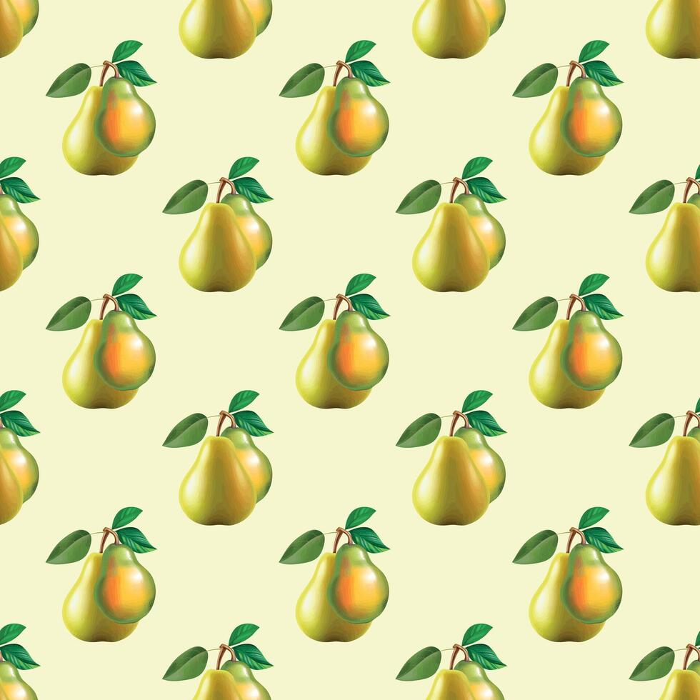 Fresh pears Seamless Vector Pattern Design