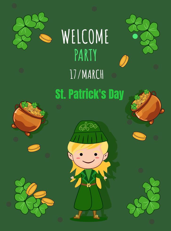 st patrick's day welcome party invitation card,poster,banner vector