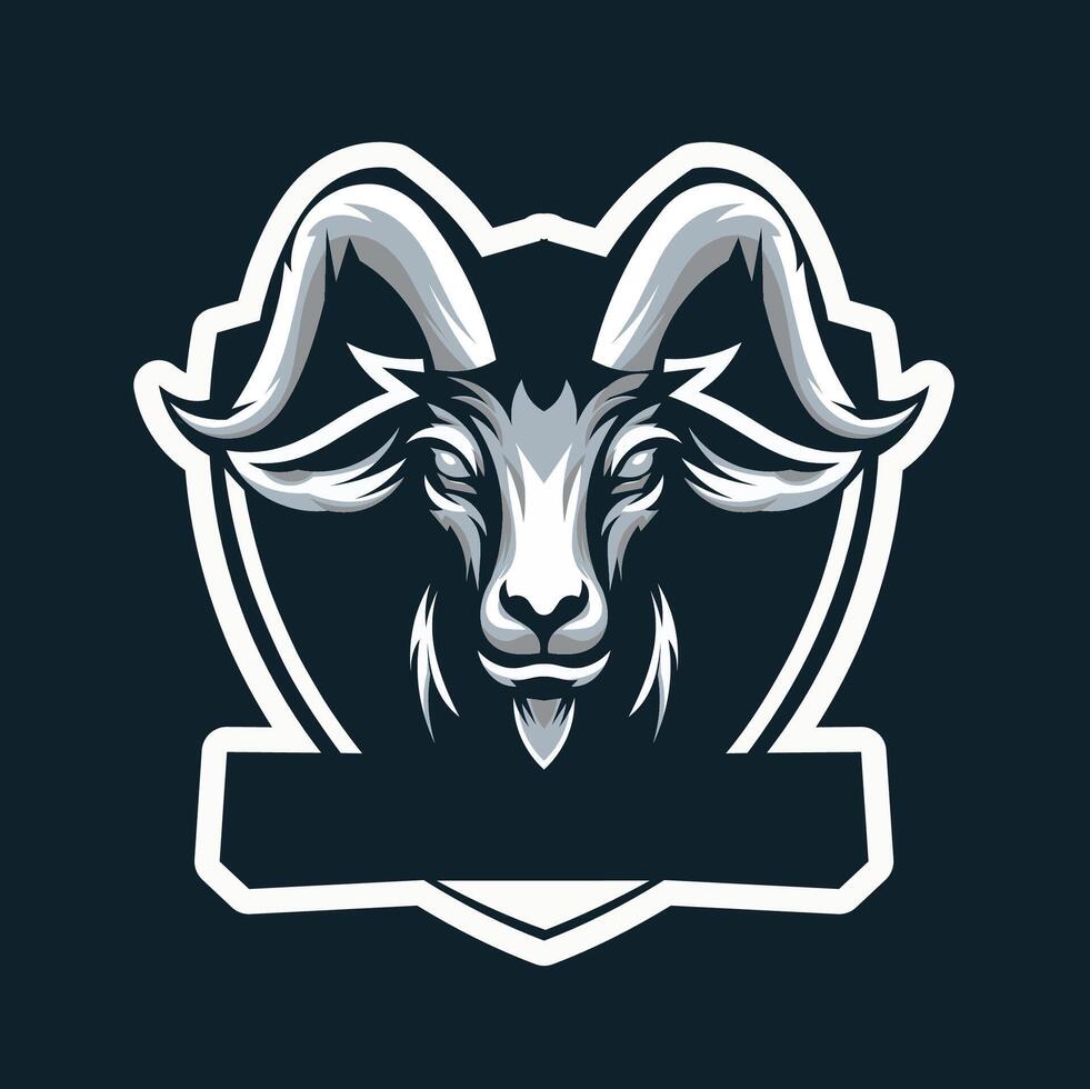 Goat Mascot Gaming Esport Logo Design, vector illustration suitable for a gaming squad logo