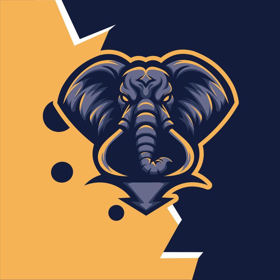 elephant mascot logo esport, design vector with modern illustration concept style for badge, very suitable for emblems, squad logos, team emblems, and elephant zoo emblems