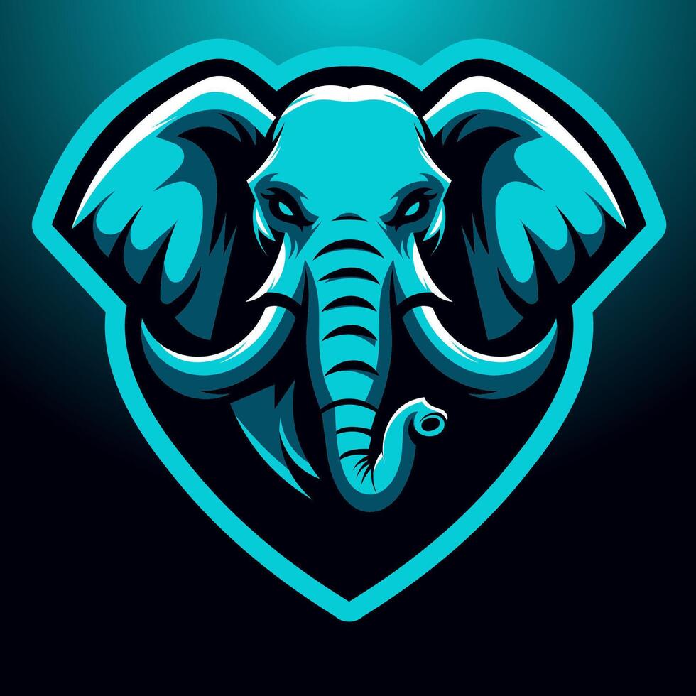 elephant mascot logo esport, design vector with modern illustration concept style for badge, very suitable for emblems, squad logos, team emblems, and elephant zoo emblems