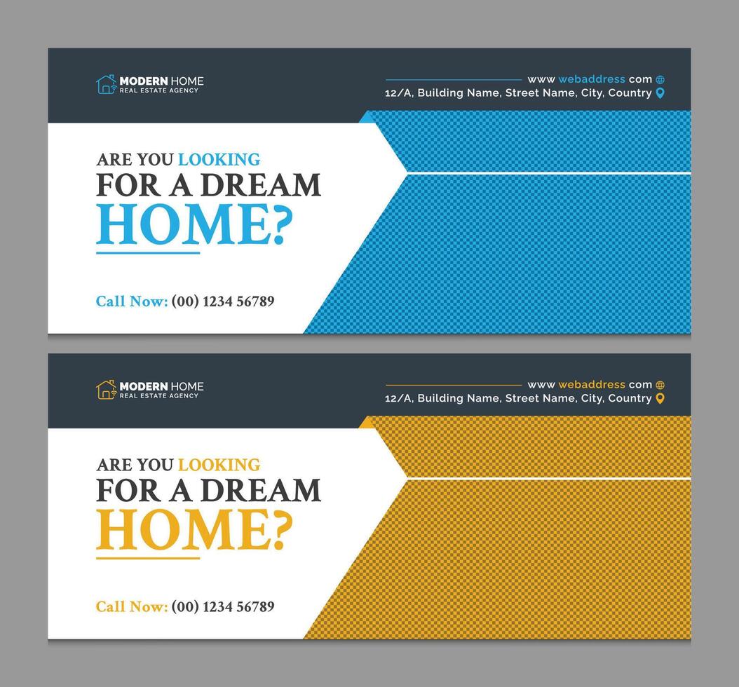 Modern Real Estate Billboard Banner Design, Editable Real Estate Billboard Design in Vector Format