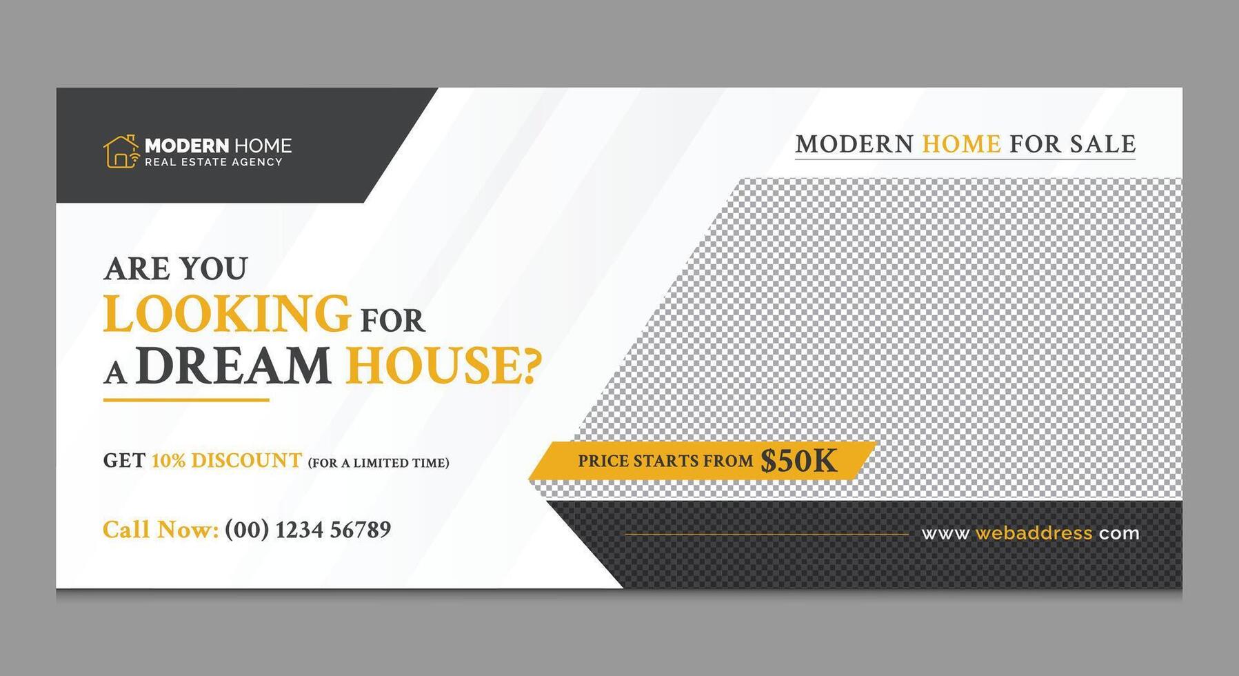 Professional Real Estate Billboard Unique Design, Minimalist Real Estate Billboard Banner Simple Design with Creative Shapes and Concept vector