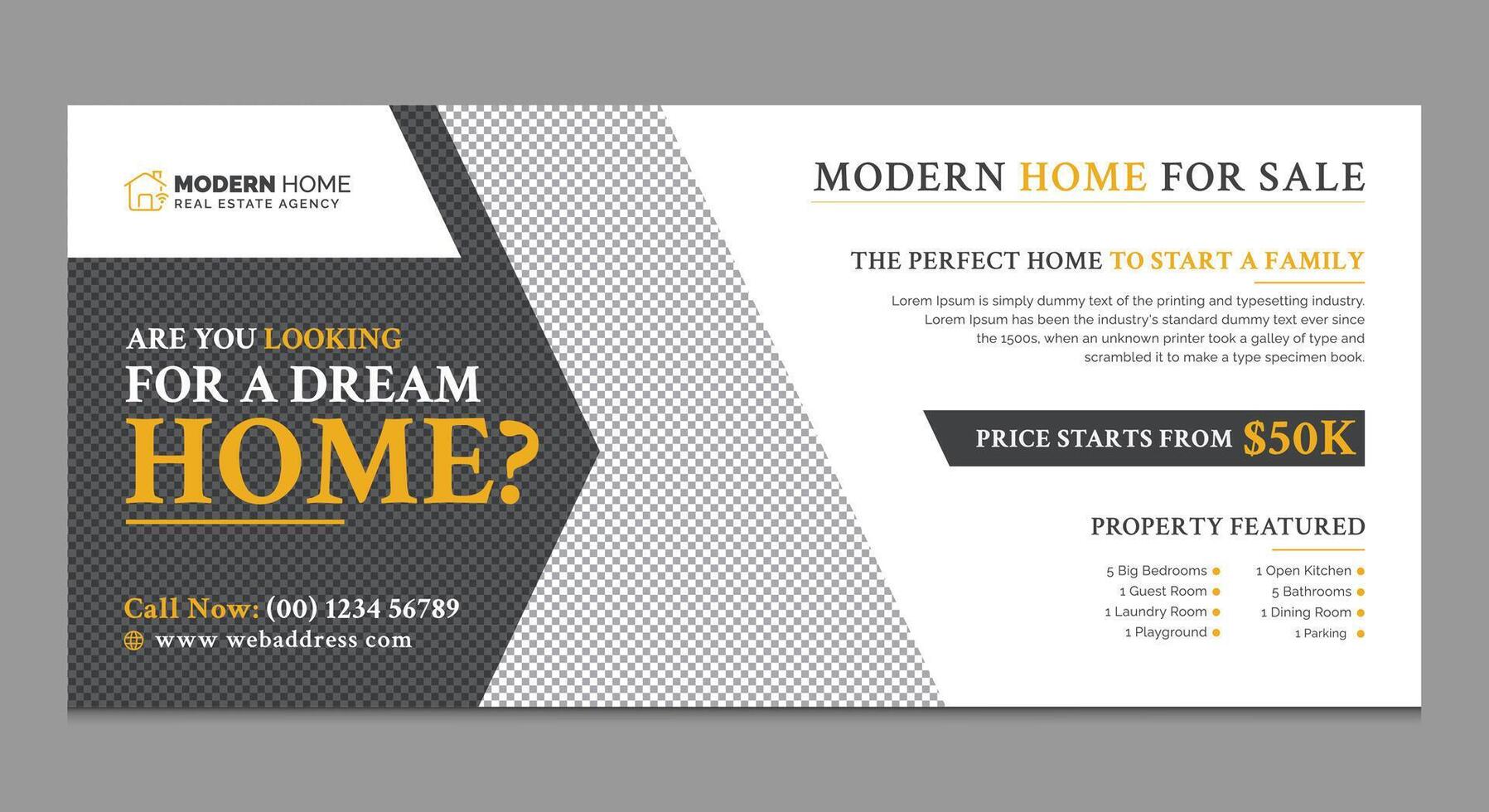 Real Estate Billboard, Editable Real Estate Billboard Banner Template Design Layout vector