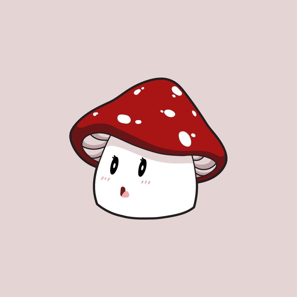 cute kawai mushroom vector illustration