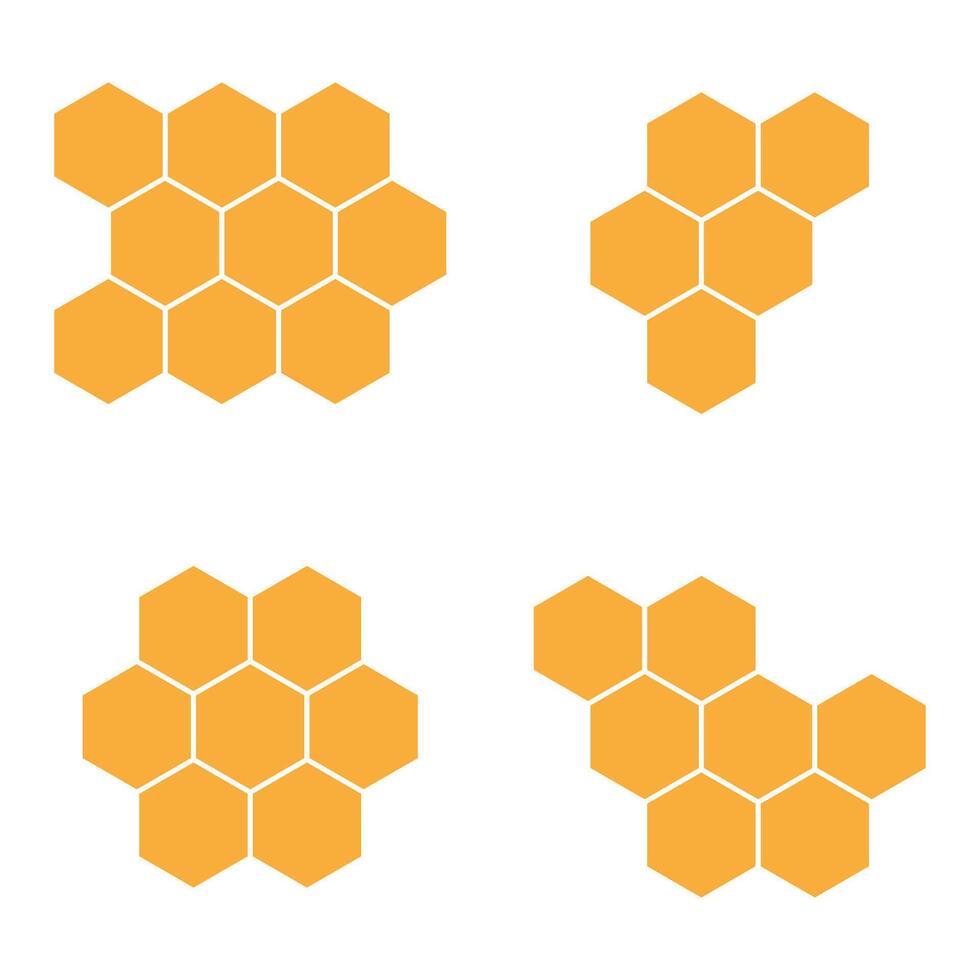 set of honeycomb bee icon on white background. flat style. honey comb sign. honey comb sign. vector