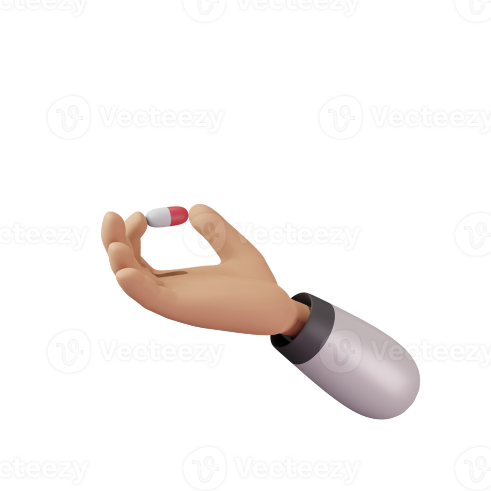 3d hand holding medicine icon isolated on transparent background-3D illustration png