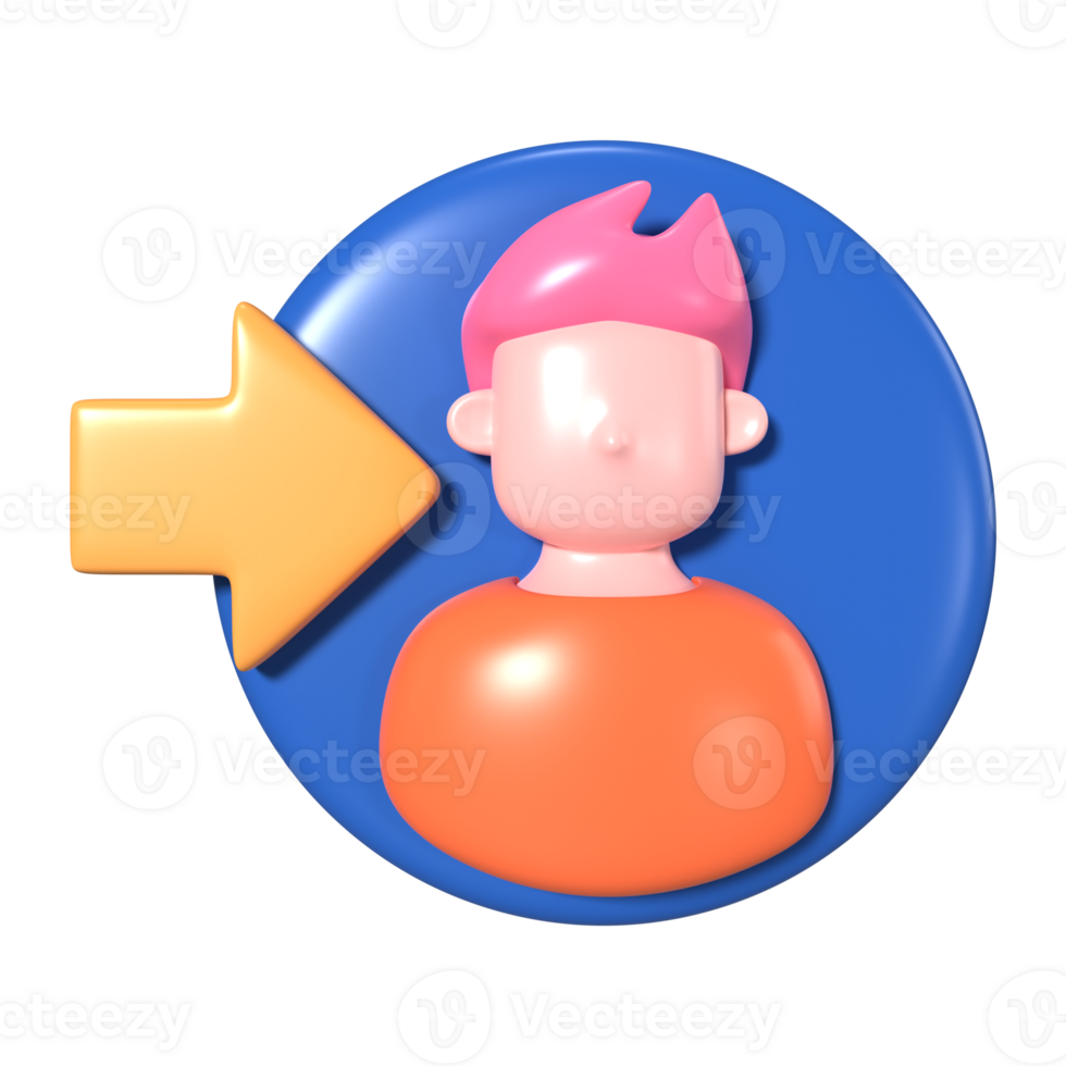 Login 3D Illustration Icon png