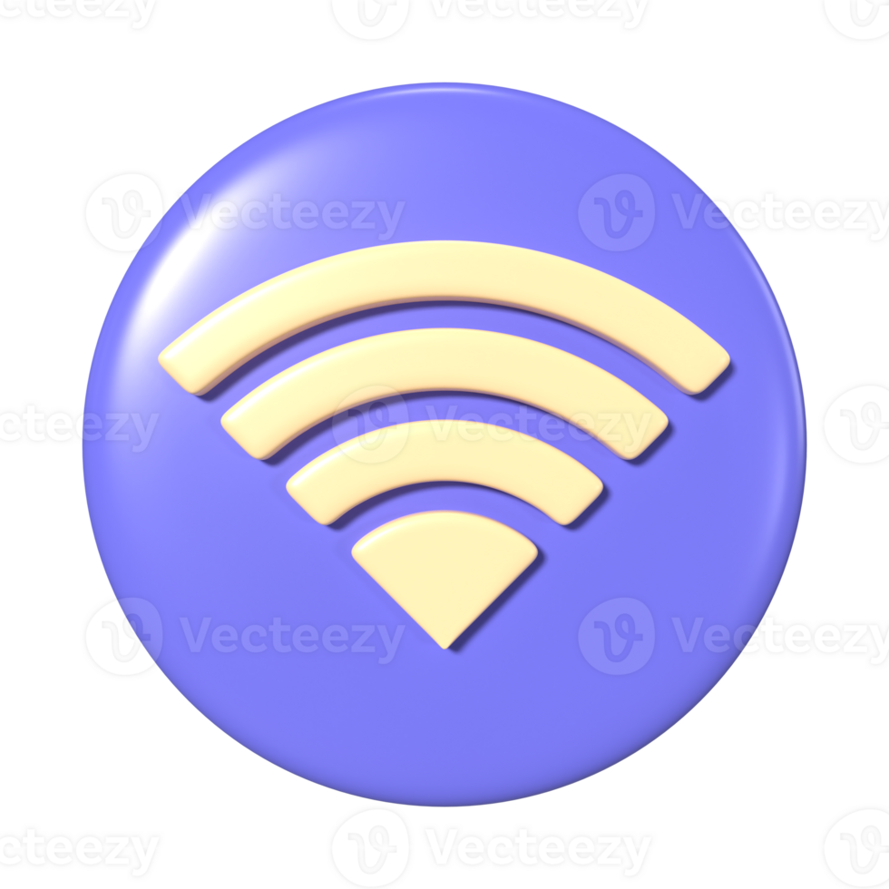 Wifi conectado 3d ilustración icono png