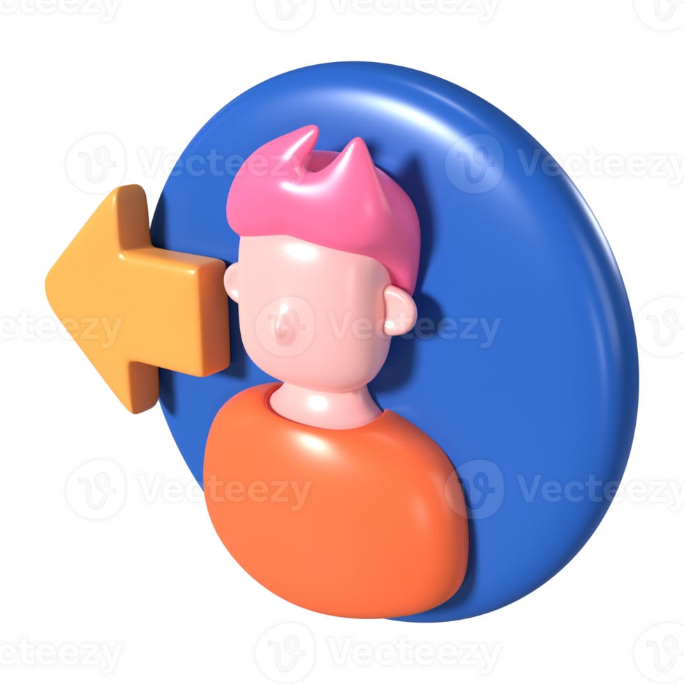 Logout 3D Illustration Icon png