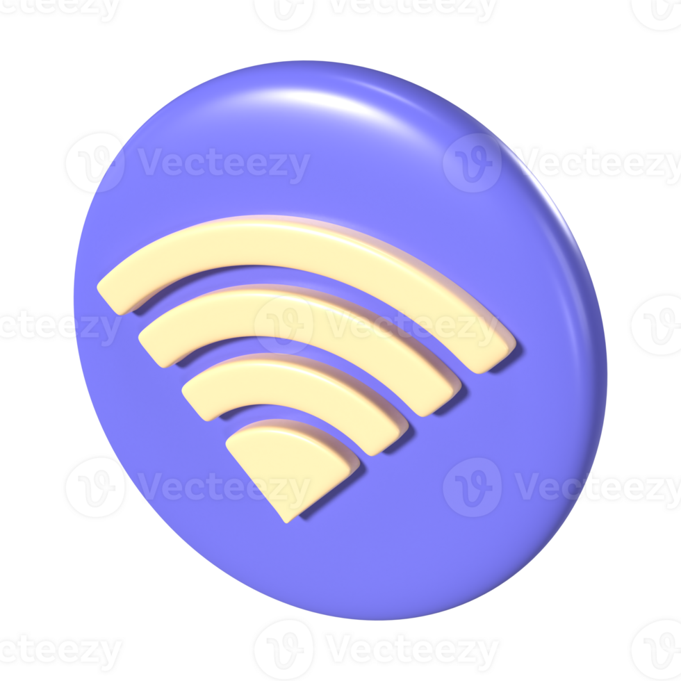 wiFi ansluten 3d illustration ikon png