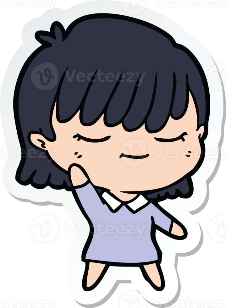 sticker of a cartoon woman png