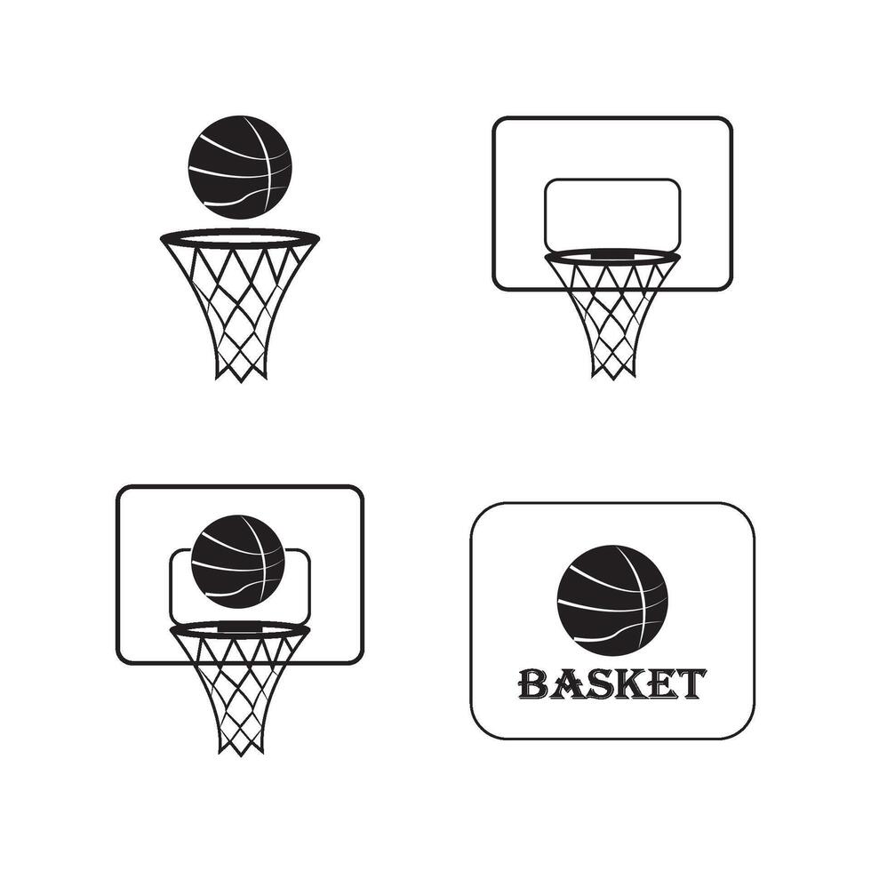 basketball icon logo vector design template