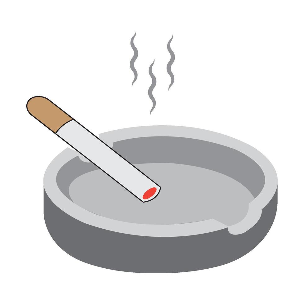 cigarette ashtray icon logo vector design template