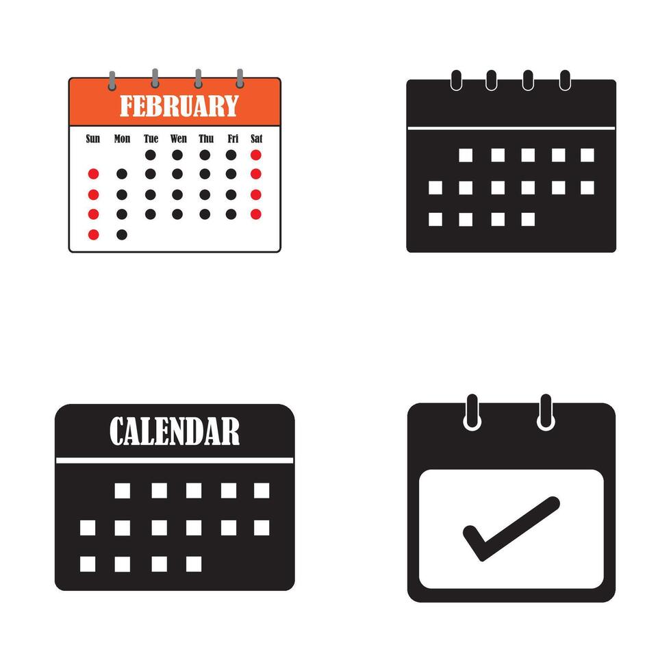 calendar icon logo vector design template